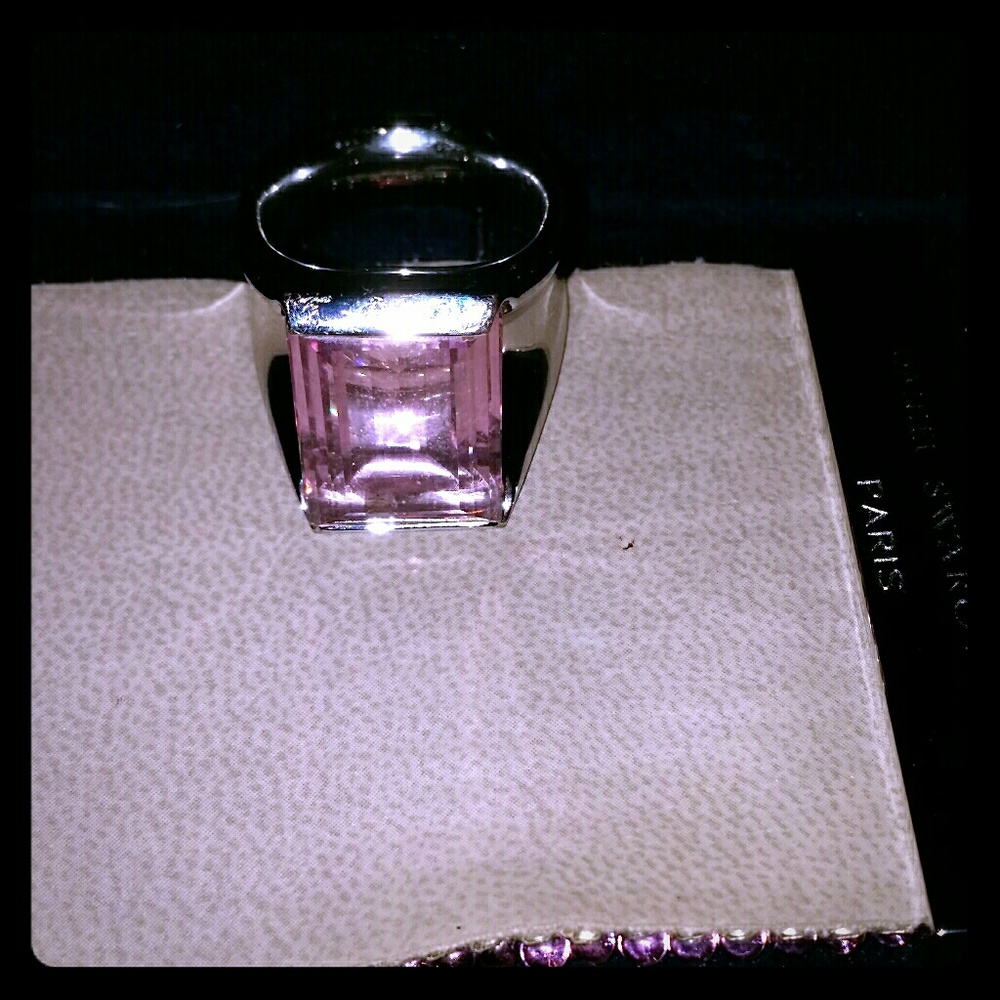 SWAROVSKI COUTURE Pink Cocktail Ring size 10
